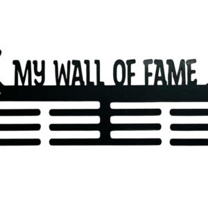 Medal Display Hanger "My Wall of Fame" Design Medal Holder with Silhouette Design 3-Tier Wall Mount Black Gift for Kids Athletes SportsPerson