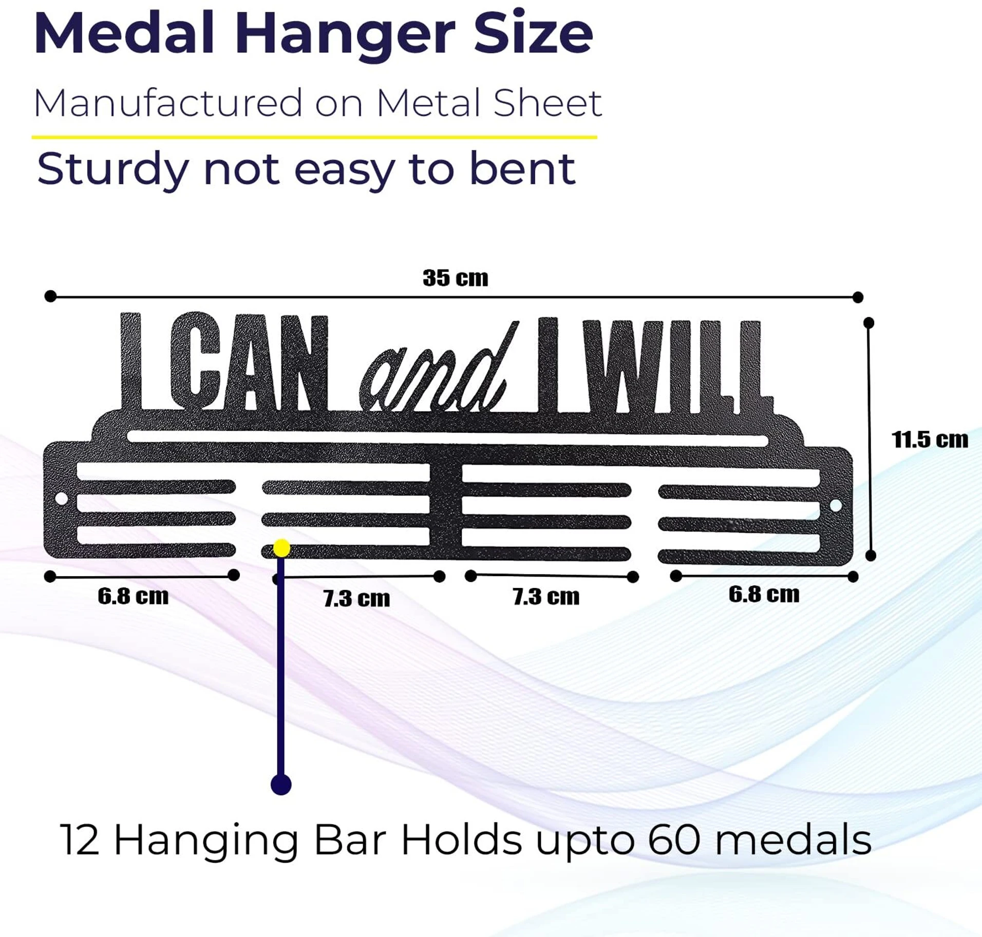 I Can I Will Metal Medal Hanger Medal (Medium) - Image 4