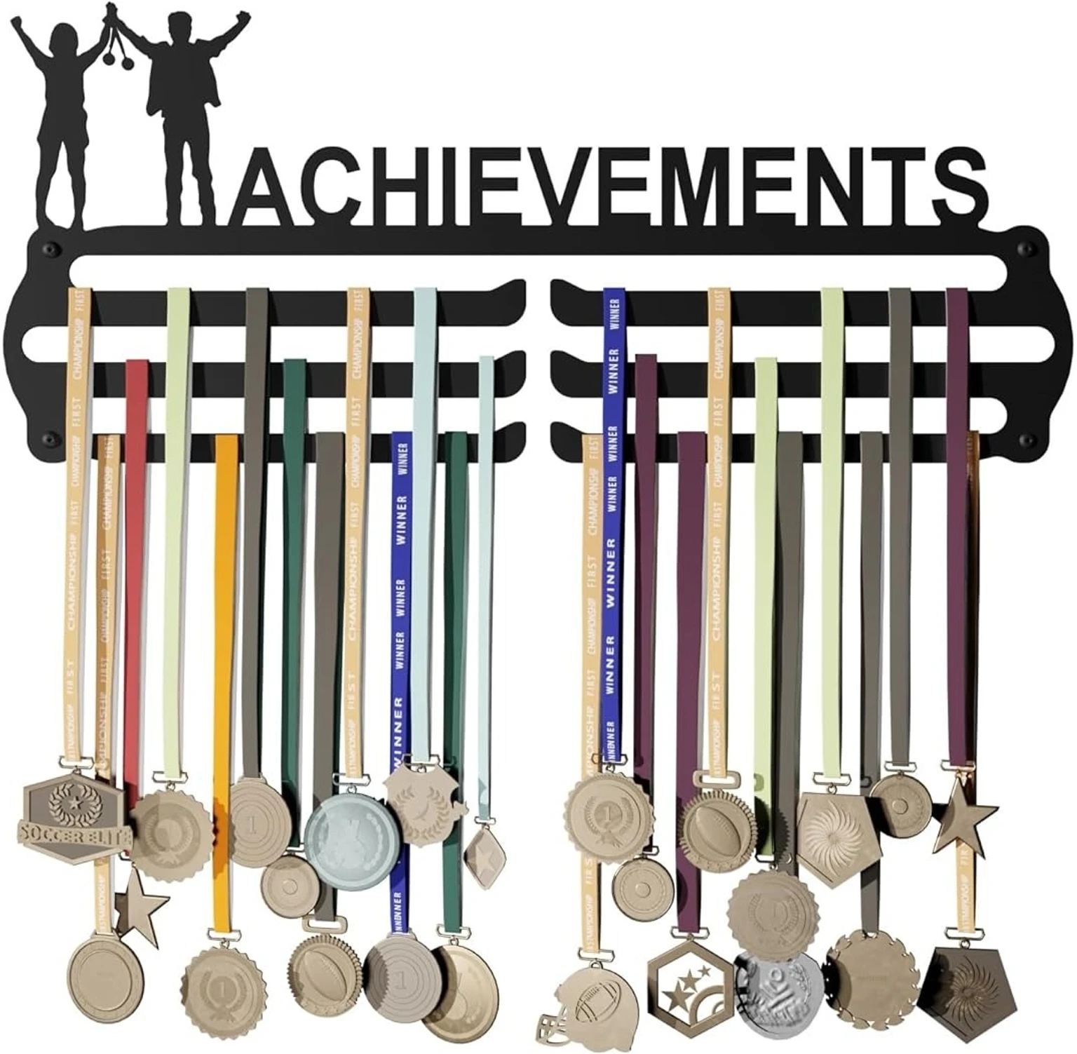 Metal Achievements Medal Hanger For Wall Sports Medal Holder Holds 60 Medal Medal (M)
