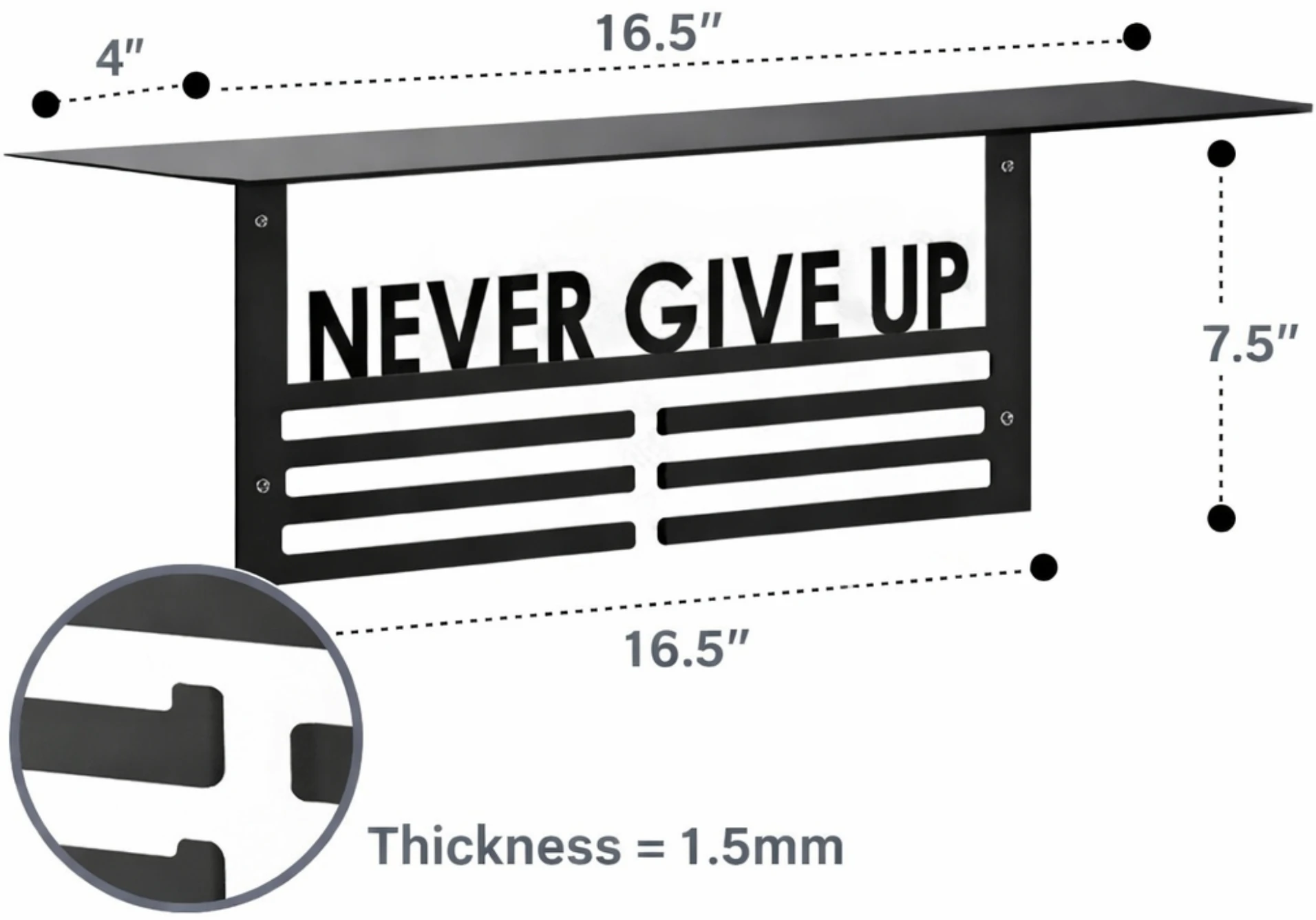 Trophy & Medal Holder For Wall | Sports Steel Medal Holder Holds 60 Medals Medal (M) - Image 3