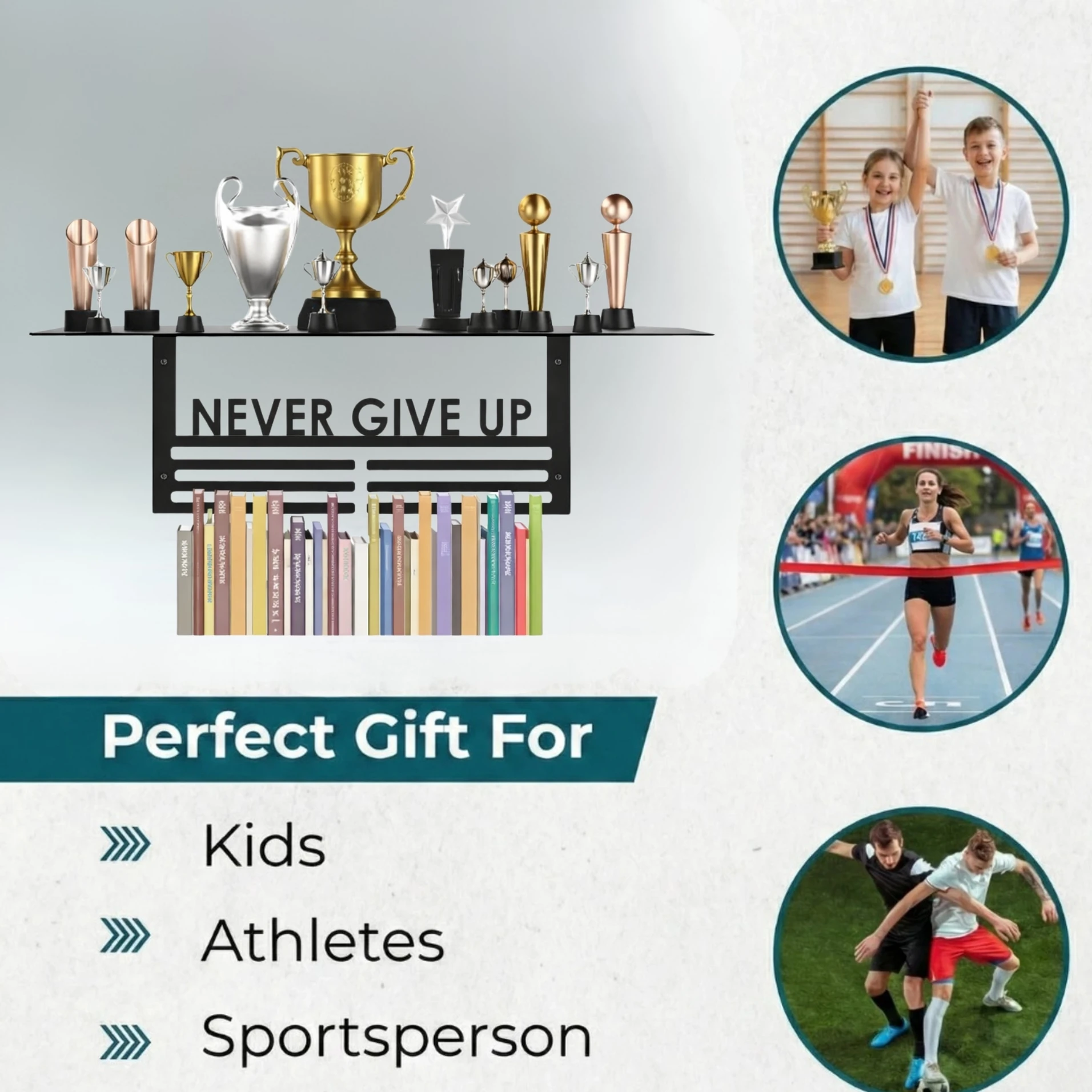 Trophy & Medal Holder For Wall | Sports Steel Medal Holder Holds 60 Medals Medal (M) - Image 4