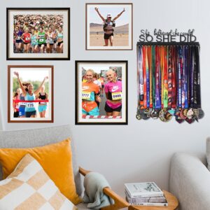 Medal Holder Display Hanger Frame for Sport Race Runner Rack-She Believed She Could -Sturdy Black Steel Metal Over 60 Medals Easy to Install