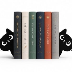 Metal Cat Bookends Set of 2 | Non-Slip Heavy Duty Book Holder for Bookshelves, Study Table, Office Desk & Library